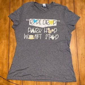 Small shop Disney park hopping t shirt, grey, size large